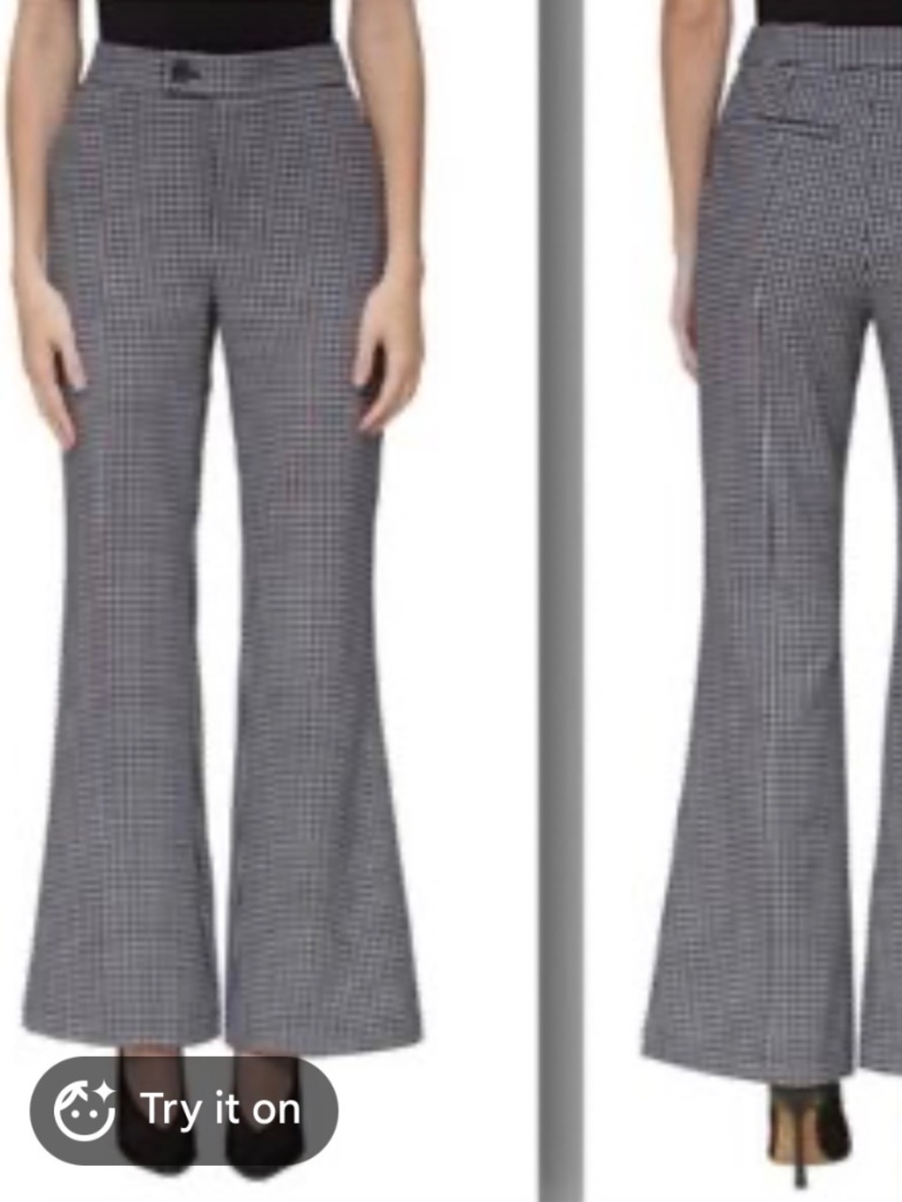 NWOT Avec les filles $128 houndstooth black & white pants Sz 4